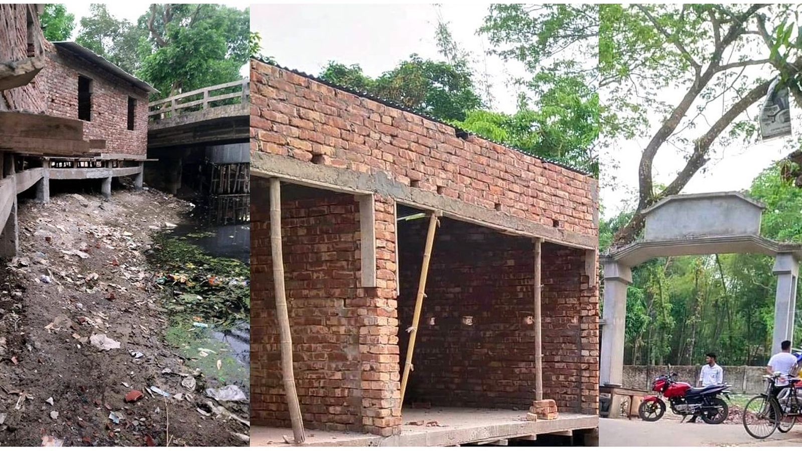 নড়িয়ায় বিদ্যালয়ের প্রধান গেটসংলগ্ন সরকারি রাস্তা ও খাল দখল করে মার্কেট নির্মান