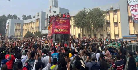 বিপিএল শিরোপা নিয়ে রাজশাহীতে রাজসিক সংবর্ধনা