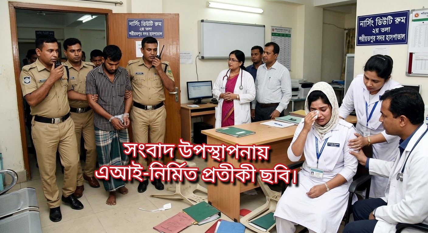 শরীয়তপুর সদর হাসপাতালে নার্সকে মারধরের অভিযোগ, রোগীর স্বামী আটক