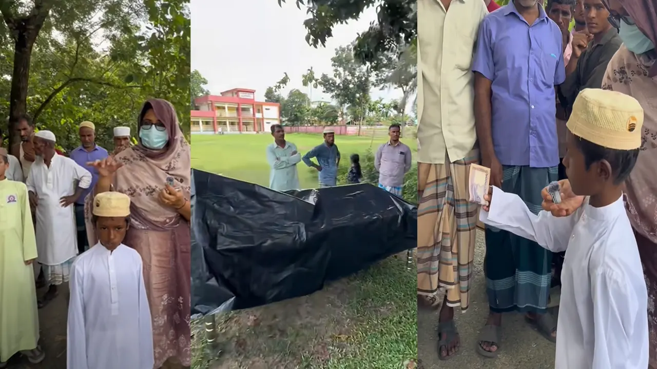 দাফনের আগে বাবার ঋণ শোধ করল শিশুসন্তান, ভিডিও ভাইরাল
